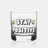 Bleib positiv whiskyglas (Rückseite)