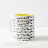 Bleib positiv zweifarbige tasse (Vorderseite Links)