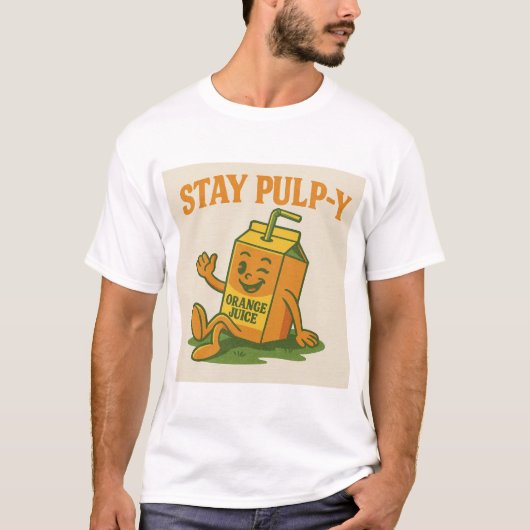 Bleib Pulp-ig – Retro Saft Tee (Vorderseite)