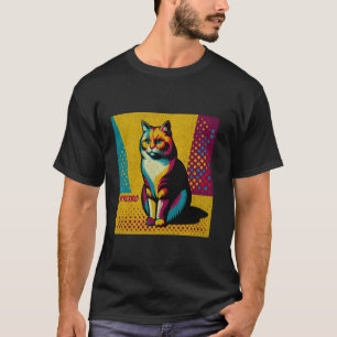 Bleib Retro Abgenutzt Pop Katze Kunst 80er Vintage T-Shirt