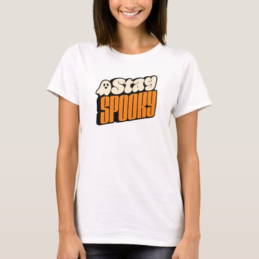 Bleib Retro Halloween Geist spooky T-Shirt (Vorderseite)