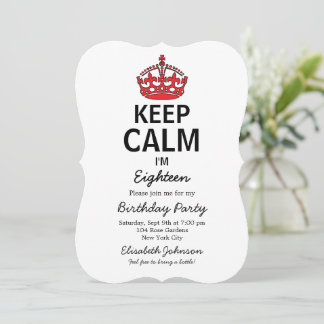 Bleib ruhig Achtzehnter Geburtstag Einladung