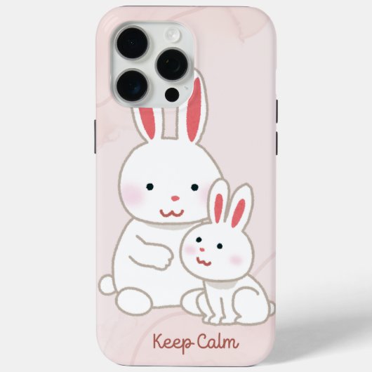 'Bleib ruhig' Bunny iPhone 15 Pro Max Hülle (Rückseite)