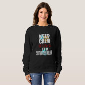 Bleib ruhig, ich bin ein Softwareentwickler Sweatshirt (Vorne ganz)