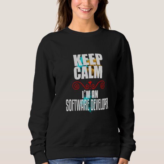 Bleib ruhig, ich bin ein Softwareentwickler Sweatshirt (Vorderseite)