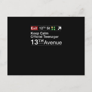 Bleib ruhig, ich bin offiziell ein Teenager, NYC Postkarte