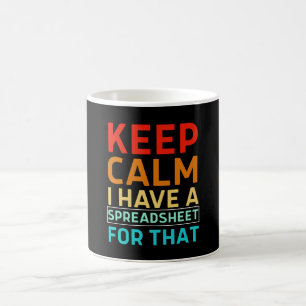 Bleib ruhig, ich habe eine Tabelle dafür Kaffeetasse
