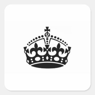 Bleib Ruhig Krone Quadratischer Aufkleber