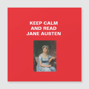 Bleib ruhig, lies Jane Austen Magnetkarte