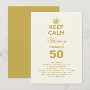 Bleib ruhig Lustige Meilenstein-Geburtstagsfeier-E Einladung