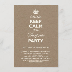 Bleib ruhig Lustige Meilenstein Überraschung Gebur Einladung