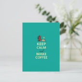 Bleib ruhig & mach Kaffee Postkarte (Stehend Vorderseite)