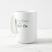 Bleib ruhig & stricke weiter Tasse (Vorderseite Links)
