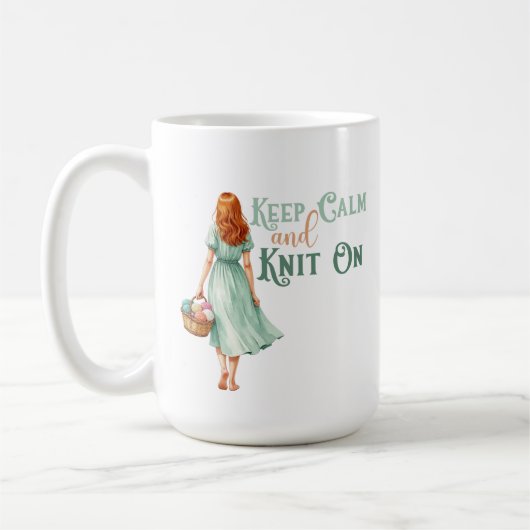 Bleib ruhig & stricke weiter Tasse (Links)
