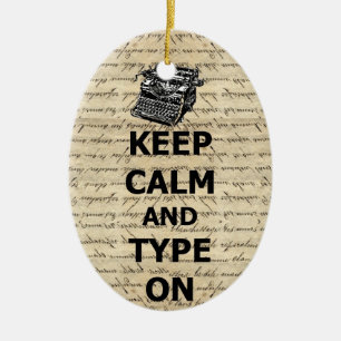 Bleib ruhig & tippe weiter keramik ornament