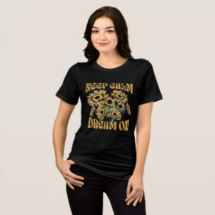 Bleib ruhig, träume weiter – Vintage Sonnenblume B Tri-Blend Shirt