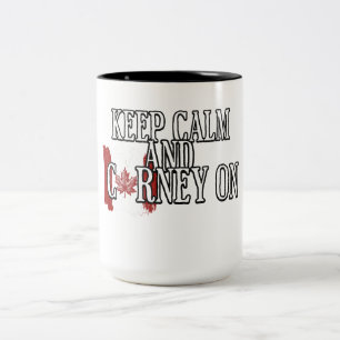 Bleib ruhig und Carney weiter Zweifarbige Tasse