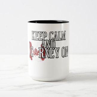 Bleib ruhig und Carney weiter Zweifarbige Tasse