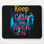 Bleib ruhig und geeke weiter Binärcode Mousepad (Vorne)