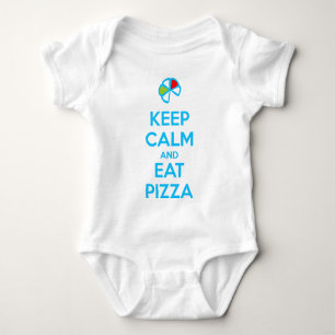 Bleib ruhig und iss Pizza 1 Baby Strampler