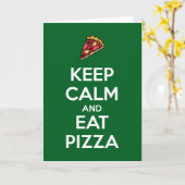 Bleib ruhig und iss Pizza 2 Karte (Gelbe Blume)