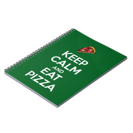 Bleib ruhig und iss Pizza 2 Notizblock