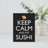 Bleib ruhig und iss Sushi Postkarte (Stehend Vorderseite)