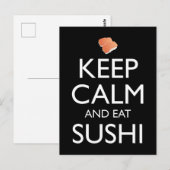 Bleib ruhig und iss Sushi Postkarte (Vorne/Hinten)