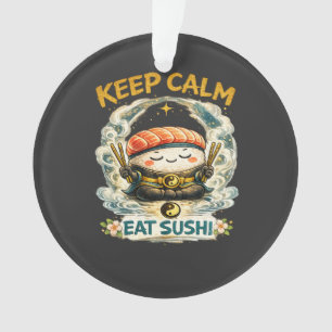 Bleib ruhig und iss Sushi – Zen Kawaii Sushi Ornament