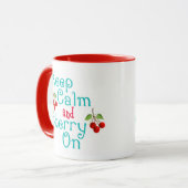 Bleib ruhig und Kirsche drauf Tasse (Vorderseite Links)