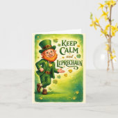 Bleib ruhig und Kobold St. Patrick's Day Karte (Gelbe Blume)
