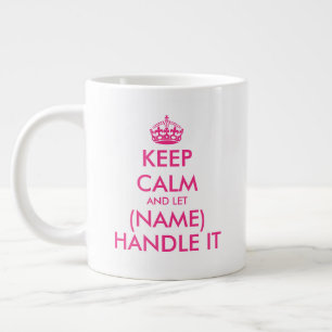 Bleib ruhig und lass (blank) das pinke extra große Jumbo-Tasse
