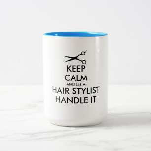 Bleib ruhig und lass einen Friseur das erledigen l Zweifarbige Tasse