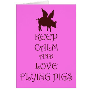 Bleib ruhig und liebe fliegende Schweine rosa & br