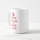 Bleib ruhig und liebe Katzen Kaffeetasse (Vorderseite Links)
