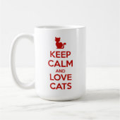 Bleib ruhig und liebe Katzen Kaffeetasse (Links)