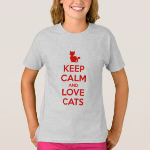 Bleib ruhig und liebe Katzen T-Shirt