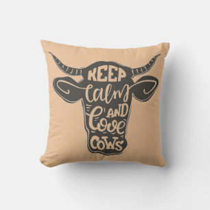 Bleib ruhig und liebe Kühe Kissen