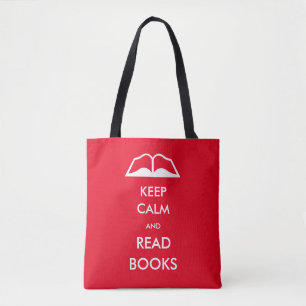 Bleib ruhig und lies Bücher Tasche