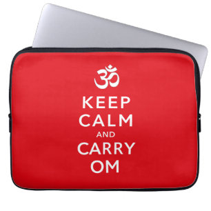 Bleib ruhig und mach Om Motivations-Neopren Laptopschutzhülle