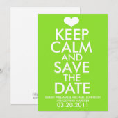 Bleib ruhig und merke dir das Datum Save The Date (Vorne/Hinten)