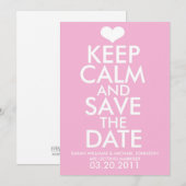 Bleib ruhig und merke dir das Datum Save The Date (Vorne/Hinten)