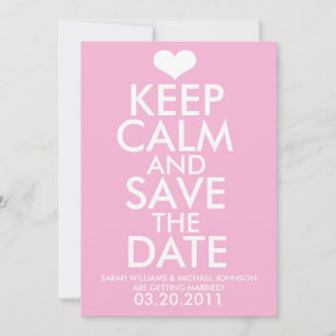 Bleib ruhig und merke dir das Datum Save The Date