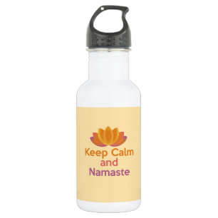 Bleib ruhig und Namaste - Yoga, Entspannung, Zen Trinkflasche