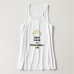 Bleib ruhig und Pickleball an, Pickleball Krone Tank Top
