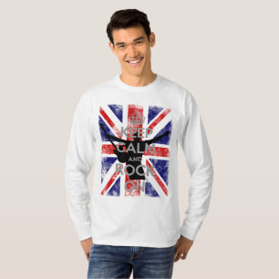 Bleib ruhig und Rock On Union Jack T-Shirt