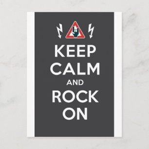 Bleib ruhig und rock weiter postkarte