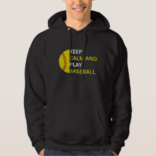 Bleib ruhig und spiel Baseball Hoodie