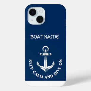 Bleib ruhig und tauche weiter, Anker Marineblau So Case-Mate iPhone Hülle