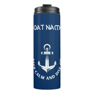 Bleib ruhig und tauche weiter, Anker Marineblau  Thermosbecher